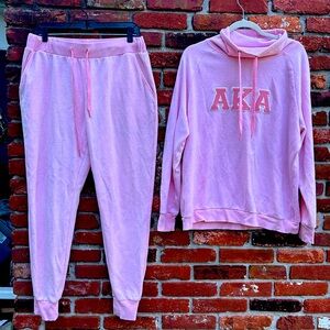 Ivy Storehouse AKA Alpha Kappa Alpha sorority Pink Jogging Suit XLarge- New